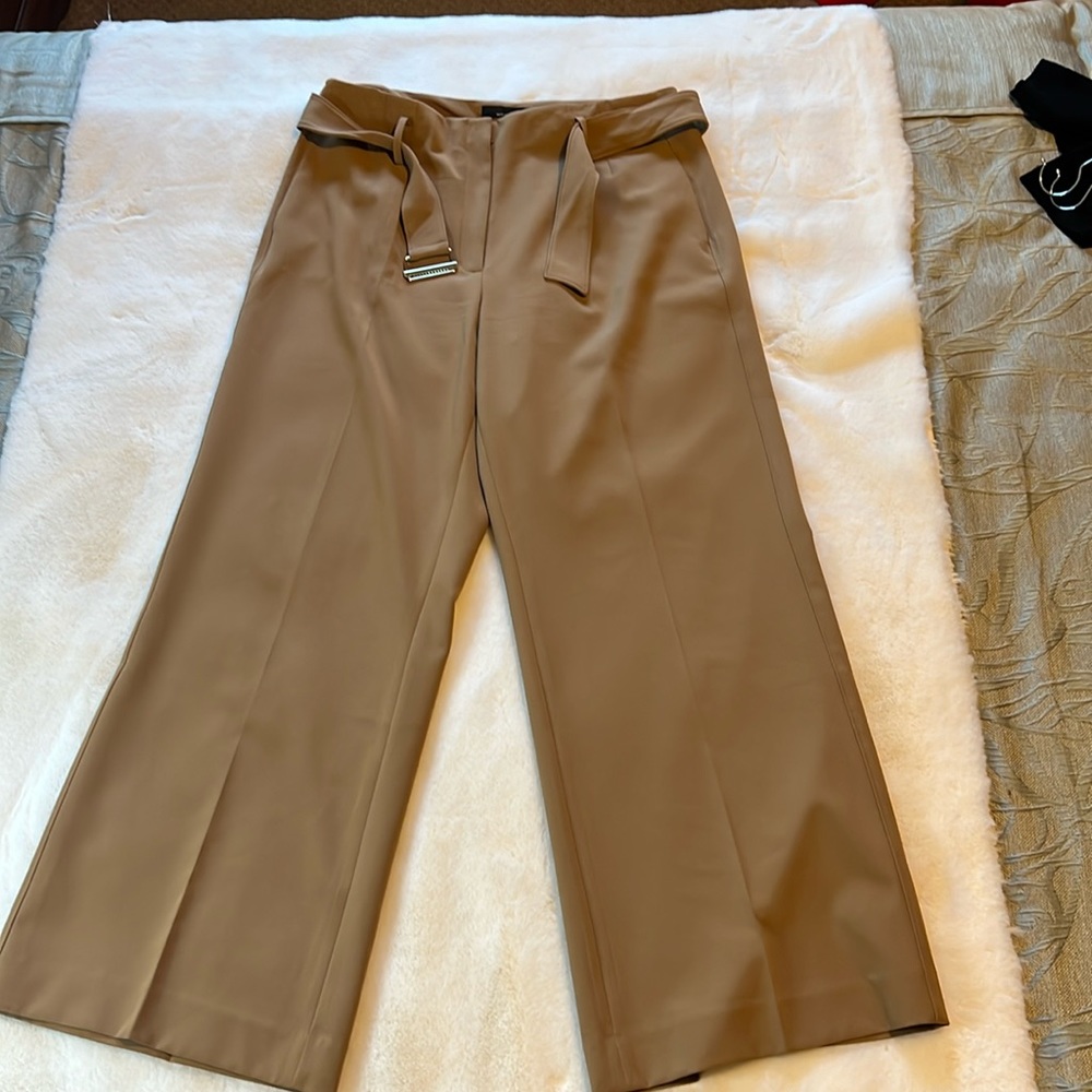 White House Black Market Brown LUNA High Rise Wide Leg Pants Size 14 WHBM